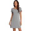 image:imageWiWi Bamboo Viscose Nightgowns for Women Super Soft Short Sleeve V Neck Sleep Dress Cooling Plus Size Lounge Sleepwear S4XDheather Grey