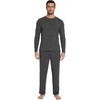 image:imageWiWi Mens Pajamas Set Viscose from Bamboo Long Sleeve Sleepwear Knit Nightwear 2 Pieces Loungewear Sets with Pants SXXLBcharcoal Heather