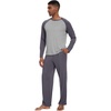 image:imageWiWi Mens Pajamas Set Viscose from Bamboo Long Sleeve Sleepwear Knit Nightwear 2 Pieces Loungewear Sets with Pants SXXLDark Grey