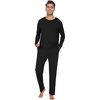 image:imageWiWi Mens Viscose from Bamboo Pajama Sets Long Sleeve Top and Pants Sleepwear Comfy Lightweight Loungewear Set SXXLBblack