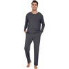 image:imageWiWi Mens Viscose from Bamboo Pajama Sets Long Sleeve Top and Pants Sleepwear Comfy Lightweight Loungewear Set SXXLBcharcoal