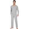 image:imageWiWi Mens Viscose from Bamboo Pajama Sets Long Sleeve Top and Pants Sleepwear Comfy Lightweight Loungewear Set SXXLBlight Heather Grey