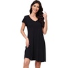 image:imageWiWi Nightgowns for Women Bamboo Viscose Super Soft Short Sleeve Sleep Dress Cooling Ladies Plus Size Lounge Sleepwear S4XBlack