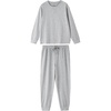 image:imageWiWi Soft Mens Pajama Sets French Terry Sleepwear Cooling Long Sleeve Top and Pants Pjs with Pockets Drawstring SXXLLight Heather Grey