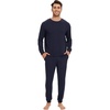image:imageWiWi Soft Mens Pajama Sets French Terry Sleepwear Cooling Long Sleeve Top and Pants Pjs with Pockets Drawstring SXXLNautical Blue