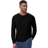 image:imageWiWi Viscose from Bamboo Mens Long Sleeve Tees Sun Protection Athletic Crew Neck Shirts for Pajamas SXXLBblack