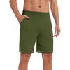 image:imageWiWi Viscose from Bamboo Pajama Short for Men Soft Knit Sleep Bottoms Summer Lounge Short Pants Cool Loungewear SXXLBarmy Green