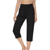 image:imageWiWi Viscose from Bamboo Womens Capri Pajama Pants Lounge Casual Bottoms Cute Capris SXXLBlack