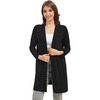 image:imageWiWi Womens Cardigan Bamboo Viscose Open Front Sweater Lightweight Knit Long Duster Coat with Pockets SXXLBlack