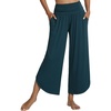 image:imageWiWi Womens Lounge Pants Wide Leg Yoga Bottoms Soft High Waist Sweatpants with Pockets Viscose from Bamboo SXXL Deep Teal Large