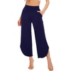 image:imageWiWi Womens Pajama Pants Viscose Bamboo Sleep Bottoms Super Soft Wide Leg Capri Pant Cooling Bottom with Pockets SXXLNavy