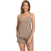 image:imageWiWi Womens Pajama Sets Viscose from Bamboo Shorts Pj Set Cooling Sleeveless 2 Piece Sleepwear SXXLAcamel
