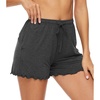image:imageWiWi Womens Pajama Shorts Loose Comfy Pajamas Bottoms Lightweight Viscose from Bamboo Sleepwear SXXLEehareoal Heather