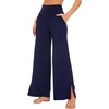image:imageWiWi Womens Viscose from Bamboo Lounge Pants Soft Wide Leg Pajama Bottoms Palazzo Yoga Pant Casual Pj Bottom SXXLNavy