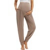 image:imageWiWi Womens Viscose from Bamboo Maternity Pants Soft Over The Belly Pregnancy Leggings High Waist Stretchy BottomsBcamel