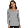 image:imageWiWi Womens Viscose from Bamboo Pajama Tops Soft Basic Sleep Shirt Loose Long Sleeves TShirt Loungewear SXXLAheather Grey