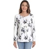 image:imageWiWi Womens Viscose from Bamboo Pajama Tops Soft Basic Sleep Shirt Loose Long Sleeves TShirt Loungewear SXXLAink Flowers on White