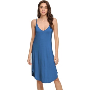 image:imageWiWi Bamboo Viscose Slip Dress for Women Cooling Dresses Super Soft Chemise Plus Size Nightgown Full Slips Babydoll S4XAprussian Blue