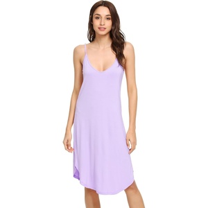 image:imageWiWi Bamboo Viscose Slip Dress for Women Cooling Dresses Super Soft Chemise Plus Size Nightgown Full Slips Babydoll S4XAtaro Purple