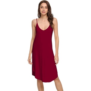 image:imageWiWi Bamboo Viscose Slip Dress for Women Cooling Dresses Super Soft Chemise Plus Size Nightgown Full Slips Babydoll S4XAwine