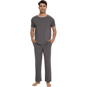 image:imageWiWi Cooling Mens Pajamas Set Super Soft Viscose Bamboo Sleepwear Sleep Sets Short Sleeve Loungewear with Pockets SXXLBgreen