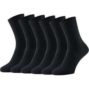 image:imageWiWi Mens Crew Socks Viscose Bamboo Moisture Wicking Dress Socks Solid Soft Breathable Casual Sock 6 PairsBlack 6 Pairs