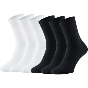 image:imageWiWi Mens Crew Socks Viscose Bamboo Moisture Wicking Dress Socks Solid Soft Breathable Casual Sock 6 PairsWhiteblack 6 Pairs