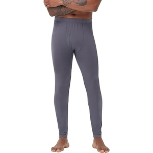 image:imageWiWi Mens Long Johns Thermal Underwear Bottoms Base Layer Leggings Viscose from Bamboo Baselayer Pants SXXLDark Grey