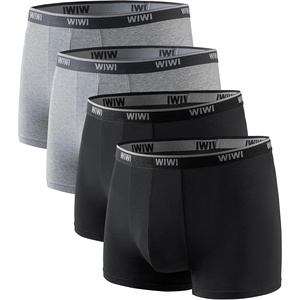 image:imageWiWi Mens Modal Underwear 4Pack Boxer Briefs MoistureWicking Tagless Shorts Soft Stretchy Brief SXXLBlack Heather Grey4 Pack