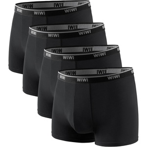 image:imageWiWi Mens Modal Underwear 4Pack Boxer Briefs MoistureWicking Tagless Shorts Soft Stretchy Brief SXXLBlack4 Pack
