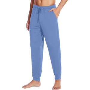 image:imageWiWi Mens Pajama Pants Super Soft Bamboo Viscose Cooling Lounge Bottoms Sleep Comfy Pj Joggers Sweatpant with Pockets SXXLAfog Blue