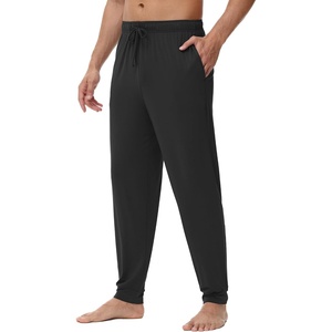 image:imageWiWi Mens Pajama Pants Super Soft Bamboo Viscose Cooling Lounge Bottoms Sleep Comfy Pj Joggers Sweatpant with Pockets SXXLBlack