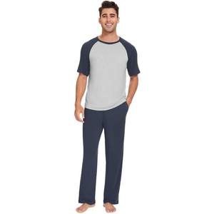 image:imageWiWi Mens Short Sleeve Pajamas Set Sleepwear Casual Soft Sleep Sets with Pockets Loungewear Viscose from Bamboo SXXLAmidnight Blue