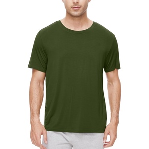 image:imageWiWi Mens TShirts Classic Soft Tee Viscose from Bamboo Loungewear Lightweight Short Sleeves Pajama Sleep Shirt SXXLAarmy Green