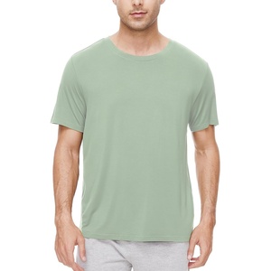 image:imageWiWi Mens TShirts Classic Soft Tee Viscose from Bamboo Loungewear Lightweight Short Sleeves Pajama Sleep Shirt SXXLAcameo Green