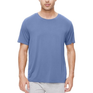 image:imageWiWi Mens TShirts Classic Soft Tee Viscose from Bamboo Loungewear Lightweight Short Sleeves Pajama Sleep Shirt SXXLAfog Blue