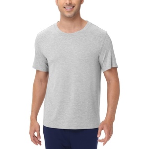 image:imageWiWi Mens TShirts Classic Soft Tee Viscose from Bamboo Loungewear Lightweight Short Sleeves Pajama Sleep Shirt SXXLAlight Heather Grey