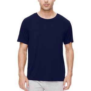 image:imageWiWi Mens TShirts Classic Soft Tee Viscose from Bamboo Loungewear Lightweight Short Sleeves Pajama Sleep Shirt SXXLAnavy