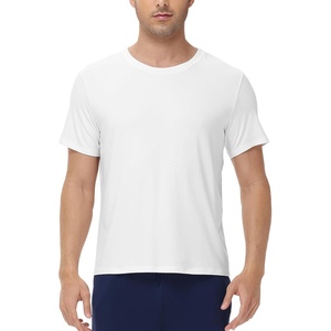 image:imageWiWi Mens TShirts Classic Soft Tee Viscose from Bamboo Loungewear Lightweight Short Sleeves Pajama Sleep Shirt SXXLAraw White