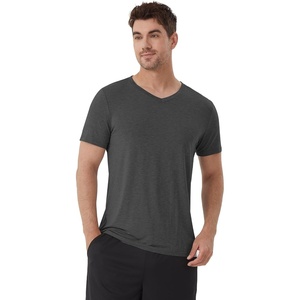 image:imageWiWi Mens TShirts Classic Soft Tee Viscose from Bamboo Loungewear Lightweight Short Sleeves Pajama Sleep Shirt SXXLBcharcoal Heather