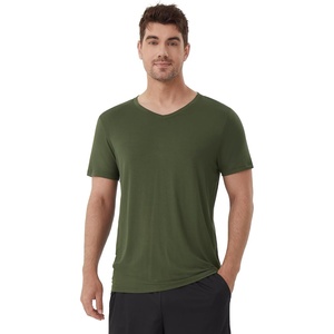image:imageWiWi Mens TShirts Classic Soft Tee Viscose from Bamboo Loungewear Lightweight Short Sleeves Pajama Sleep Shirt SXXLBdark Fence Green