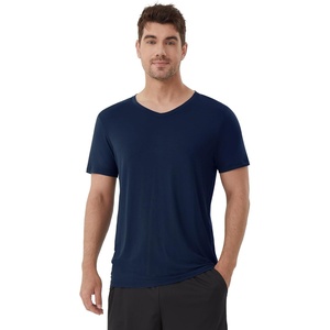 image:imageWiWi Mens TShirts Classic Soft Tee Viscose from Bamboo Loungewear Lightweight Short Sleeves Pajama Sleep Shirt SXXLBdark Navy