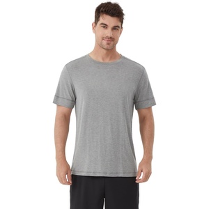 image:imageWiWi Mens TShirts Classic Soft Tee Viscose from Bamboo Loungewear Lightweight Short Sleeves Pajama Sleep Shirt SXXLCheather Grey