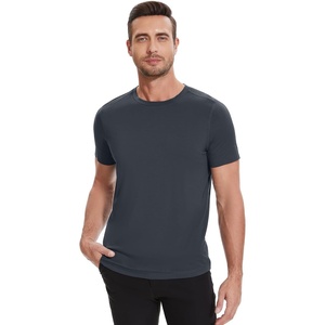 image:imageWiWi Mens TShirts Classic Soft Tee Viscose from Bamboo Loungewear Lightweight Short Sleeves Pajama Sleep Shirt SXXLCmidnight Blue