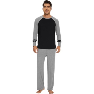 image:imageWiWi Mens Viscose from Bamboo Pajama Sets Long Sleeve Top and Pants Sleepwear Comfy Lightweight Loungewear Set SXXLAheather Grey