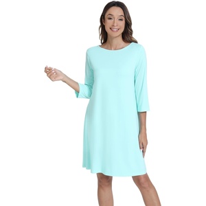 image:imageWiWi Nightgowns for Women 34 Sleeve Sleep Shirts Super Soft Pajamas Gowns Viscose from Bamboo Cooling Nightwear SXXLBaqua