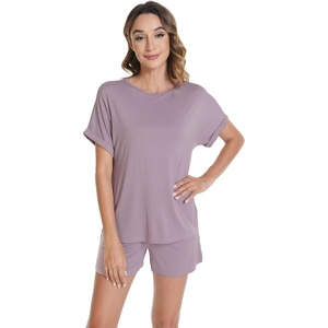 image:imageWiWi Pajamas for Women Short Sleeve Top with Shorts Viscose from Bamboo Pajama Set Cooling Sleepwear SXXLDdeauville Mauve