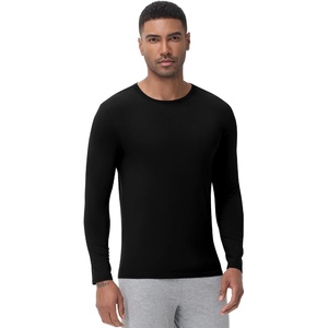 image:imageWiWi Shirts for Men Long Sleeve Underwear Viscose from Bamboo SlimFit Tee Baselayer Mens Stretchable Shirt Soft Top SXXLBlack