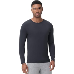 image:imageWiWi Shirts for Men Long Sleeve Underwear Viscose from Bamboo SlimFit Tee Baselayer Mens Stretchable Shirt Soft Top SXXLMidnight Blue