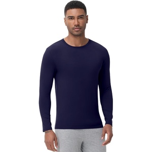image:imageWiWi Shirts for Men Long Sleeve Underwear Viscose from Bamboo SlimFit Tee Baselayer Mens Stretchable Shirt Soft Top SXXLNavy